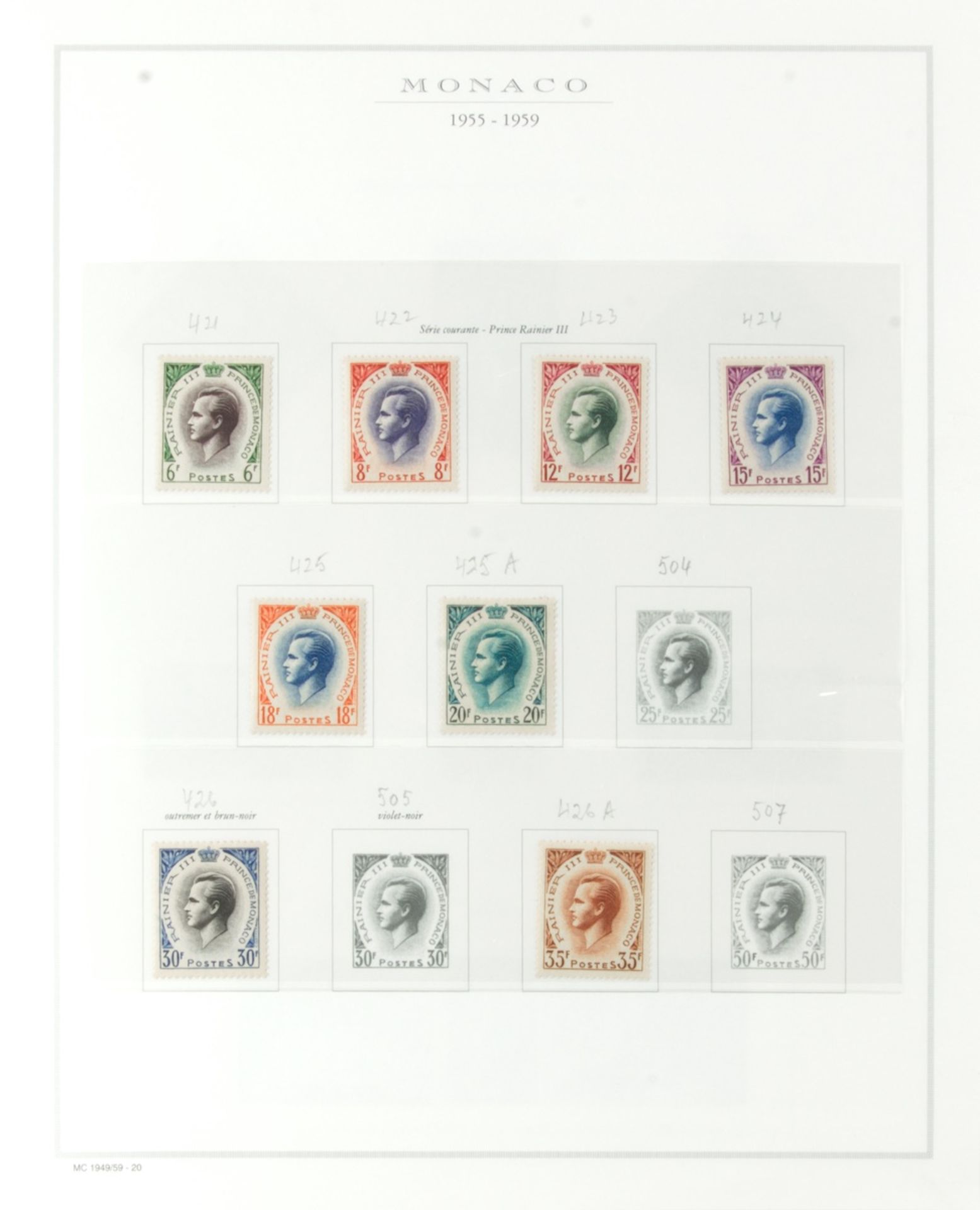 SUITE DE 6 ALBUMS DE TIMBRES DE MONACO - Image 3 of 4