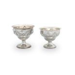 TWO GEORGE III IRISH SILVER BOWLS ON FOOT, Dublin c.1761, one lacking date mark, mark of Joseph