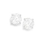 A PAIR OF DIAMOND EARSTUDS, each brilliant-cut diamond weighing respectively approximately 1.05 &