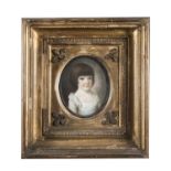 IRISH SCHOOL (18TH CENTURY) Portrait of a young girl Oval pastel, 16 x 13cm Inscribed indistinctly