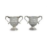 A PAIR OF IRISH SILVER LOVING CUPS, Dublin c.1899, mark of West & Sons, of typical form with central