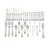 A COLLECTION OF SILVER CUTLERY, miscellaneous forks, spoons, fruit knives and forks etc.