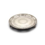 A VICTORIAN SILVER CIRCULAR TRAY, London c.1881, mark of Martin Hall & Co., with raised pierced