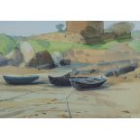 Niccolo d'Ardia Caracciolo RHA (1941 - 1989) Boats on the Beach Watercolour, 27 x 38cm (10½ x