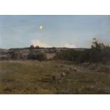 Walter Frederick Osborne RHA ROI (1859-1903) Landscape with Sheep, and Rising Moon (1893) (Possibly