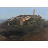 Niccolo d'Ardia Caracciolo RHA (1941-1989) Hilltop Village Tuscany (1983) Oil on canvas,