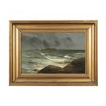 JOHN FAULKNER, RHA (1835-1894) Irelands Eye from Howth Oil on Canvas, 28 x 43cm Signed