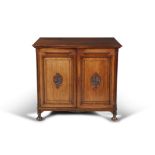 A 19TH CENTURY MAHOGANY CLERK'S CABINET, of rectangular form with twin cupboard doors,