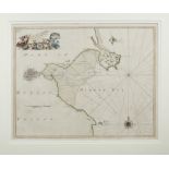 GREENVILLE COLLINS (1643 - 1694) Chart of Dublin Bay Hand coloured engraving, 46 x 56cm From