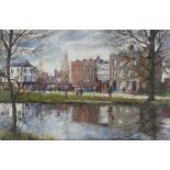 FERGUS O'RYAN RHA (1911-1989) Study for Canal at Charlemont Street, Dublin Oil on board, 40.