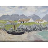 FERGUS O'RYAN RHA (1911-1989) Study for Cottages Near Clifden, c.1959 Oil on canvas laid on board,