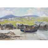 FERGUS O'RYAN RHA (1911-1989) Study for Windy Day, Connemara Oil on canvas paper laid on board,