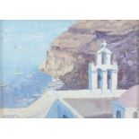 FERGUS O'RYAN RHA (1911-1989) The Harbour, Santorini, Greece Oil on board, 25 x 36cm Signed and