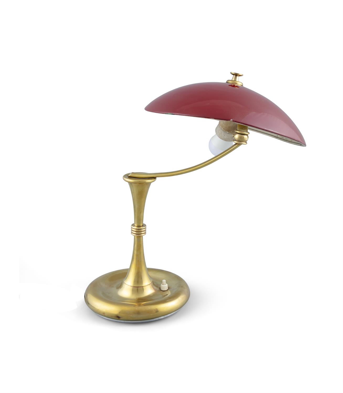 LAMP A brass and enamel desk lamp, Italy c.1960. 39cm (h) - Image 3 of 4