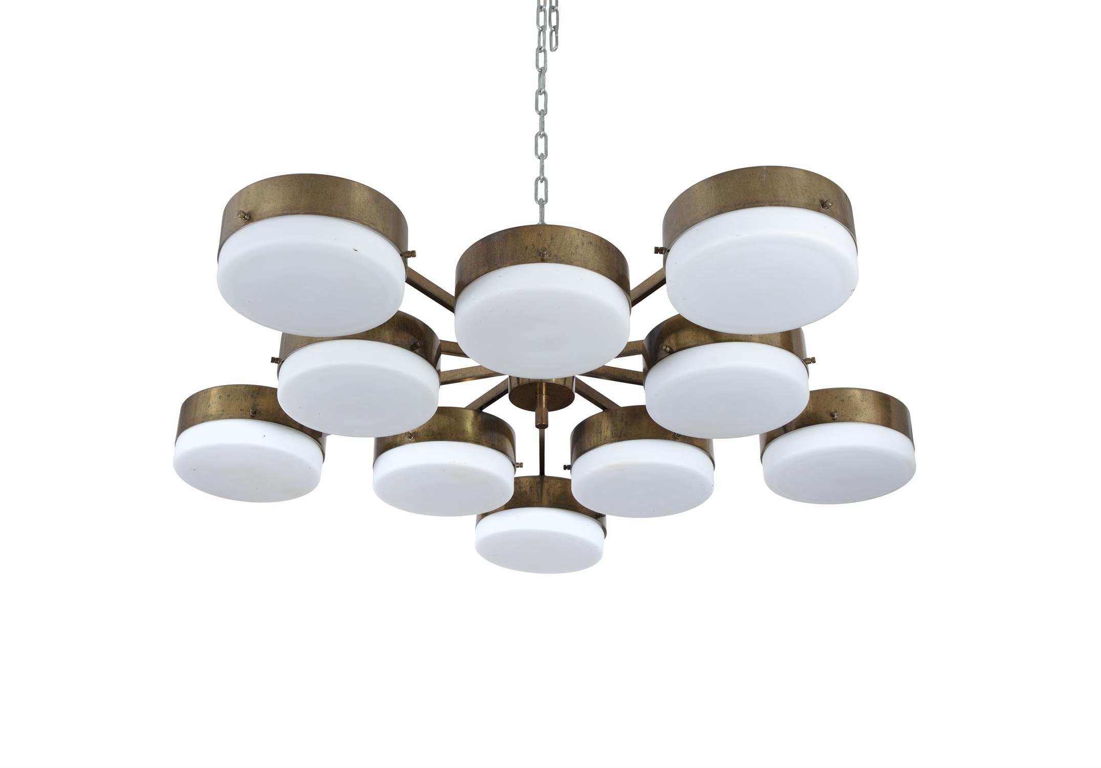 ARREDOLUCE A polished brass ceiling light designed by Angelo Lelli by Arredoluce, - Image 3 of 4