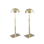 HAT STAND A pair of adjustable brass hat stands, c.1980. 50cm (h)