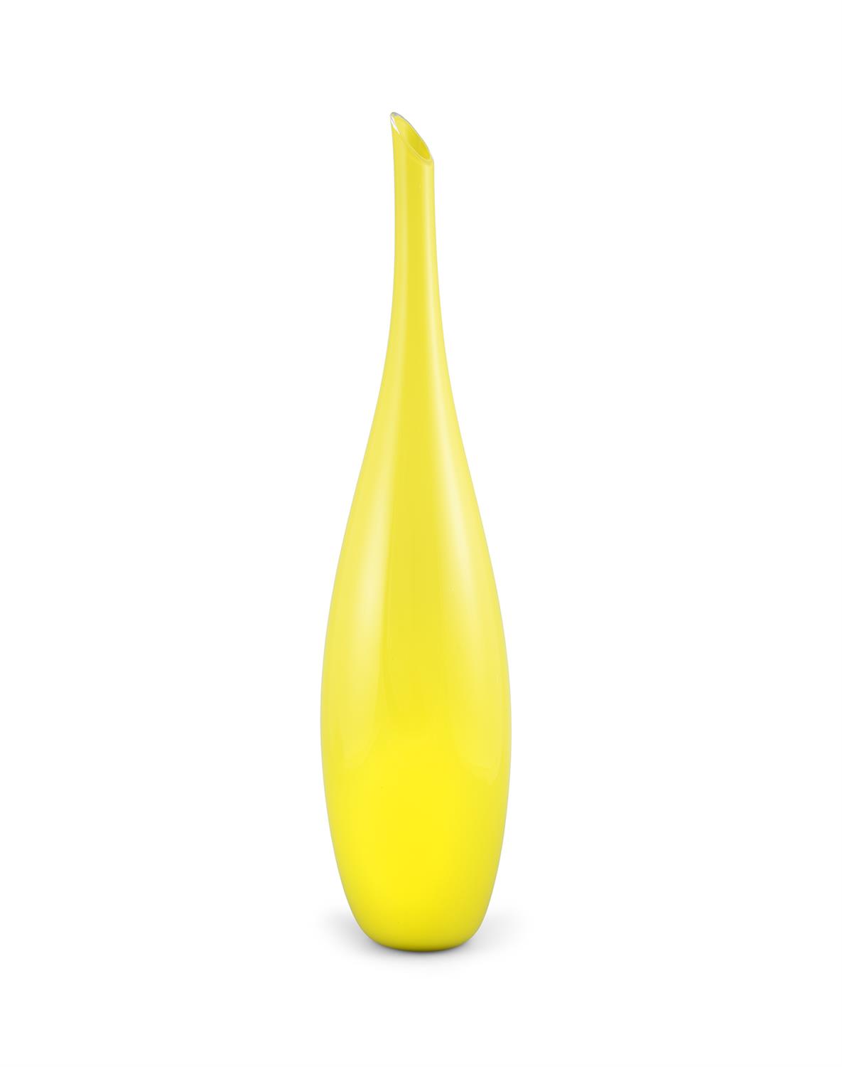 MURANO A yellow glass vase, Murano, Italy c.1970. 63cm(h)