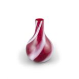 VASE A red and white glass vase, Italy c.1970. 31cm (h)