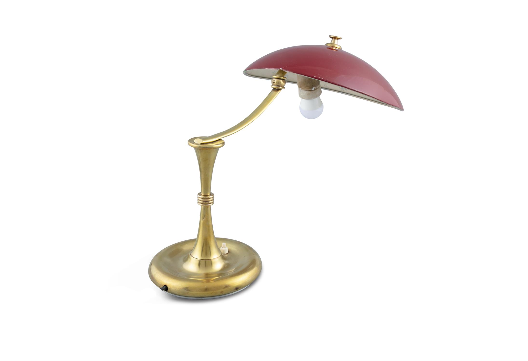 LAMP A brass and enamel desk lamp, Italy c.1960. 39cm (h) - Image 4 of 4