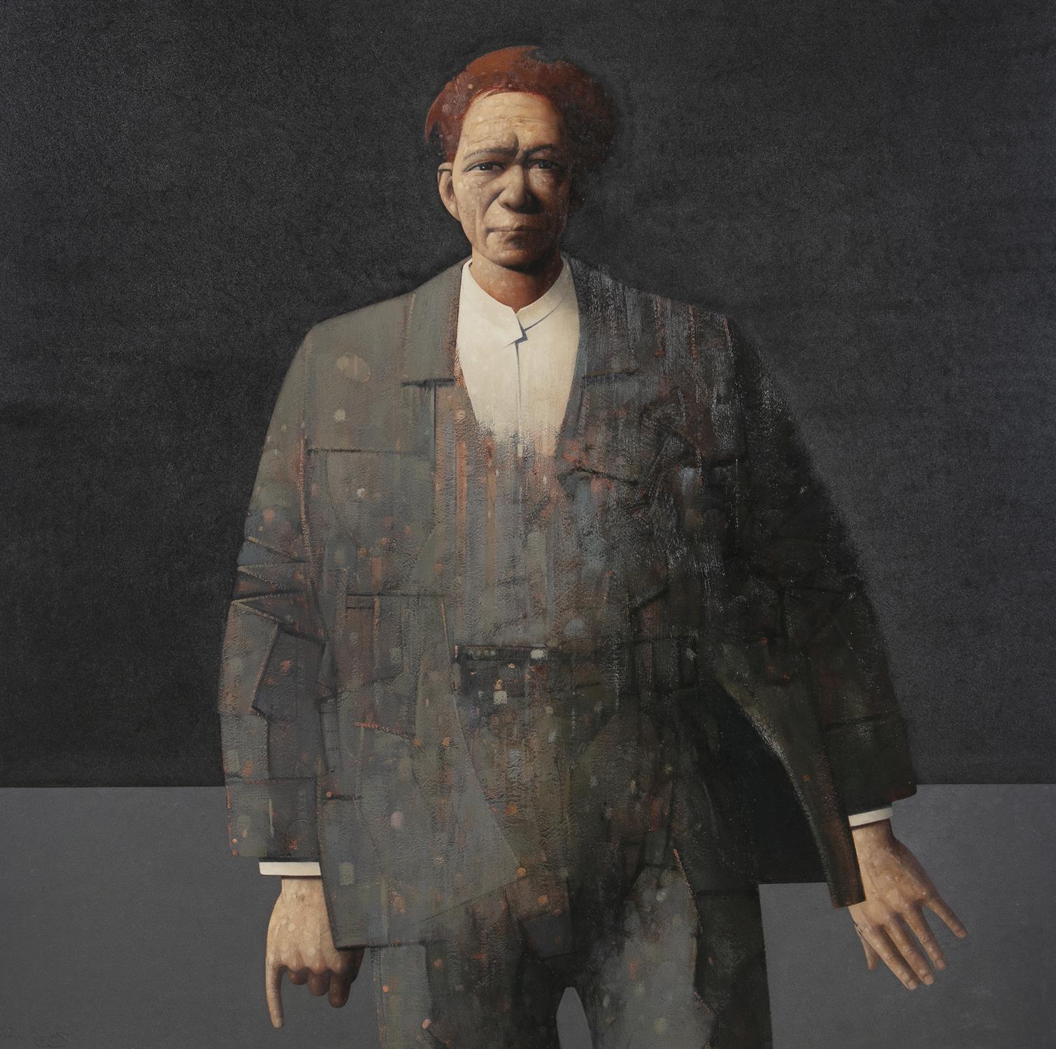 JOHN BOYD (b. 1957) Ad Hominum Oil on board 96 x 96cm Signed