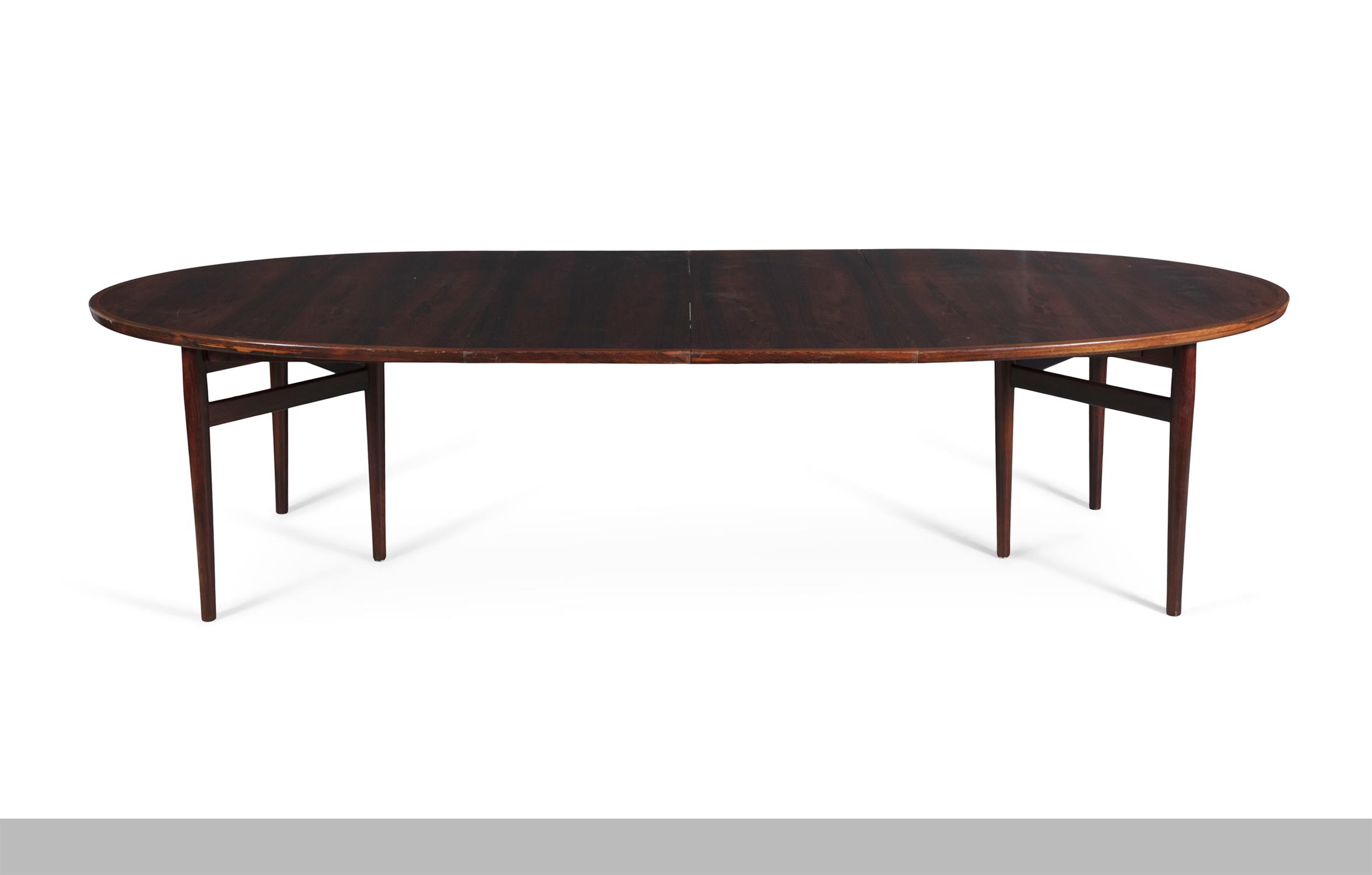 ARNE VODDER (1926-2009) A rosewood 'model 212' extending oval dining table by Arne Vodder, - Image 2 of 6