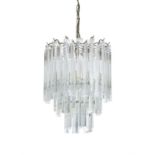 MURANO A pair of Murano chandeliers, with glass drops, Italy c.1950. 53 x 38 x 38cm