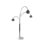 GOFFREDO REGGIANI A chrome floor lamp by Goffredo Reggiani, with three adjustable arms on a marble