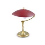 LAMP A brass and enamel desk lamp, Italy c.1960. 39cm (h)