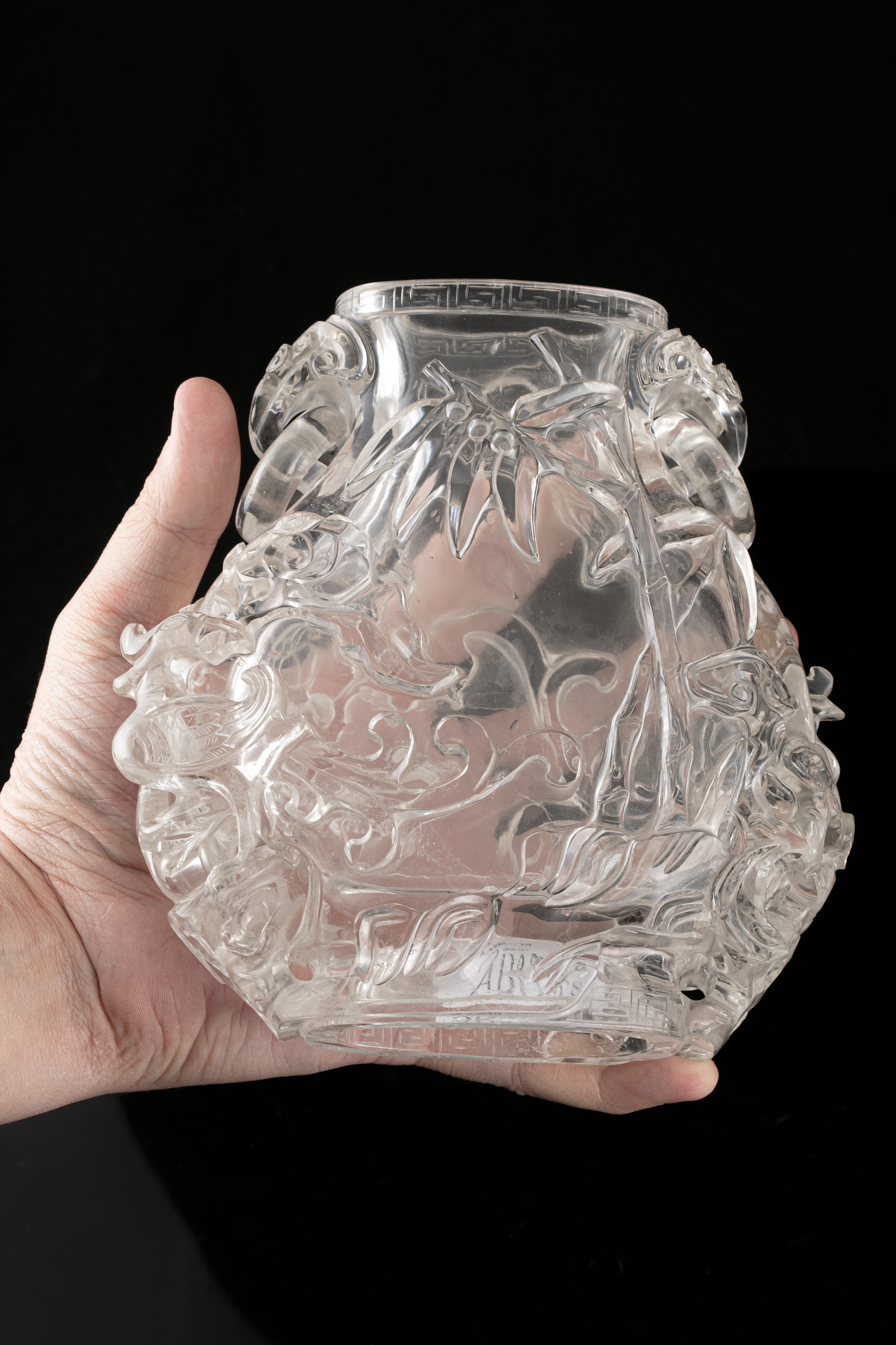 A LARGE ROCK-CRYSTAL LIDDED VASE WITH LOOSE RINGS HANDLES China, Qing Dynasty, 19th century Carved - Image 4 of 42