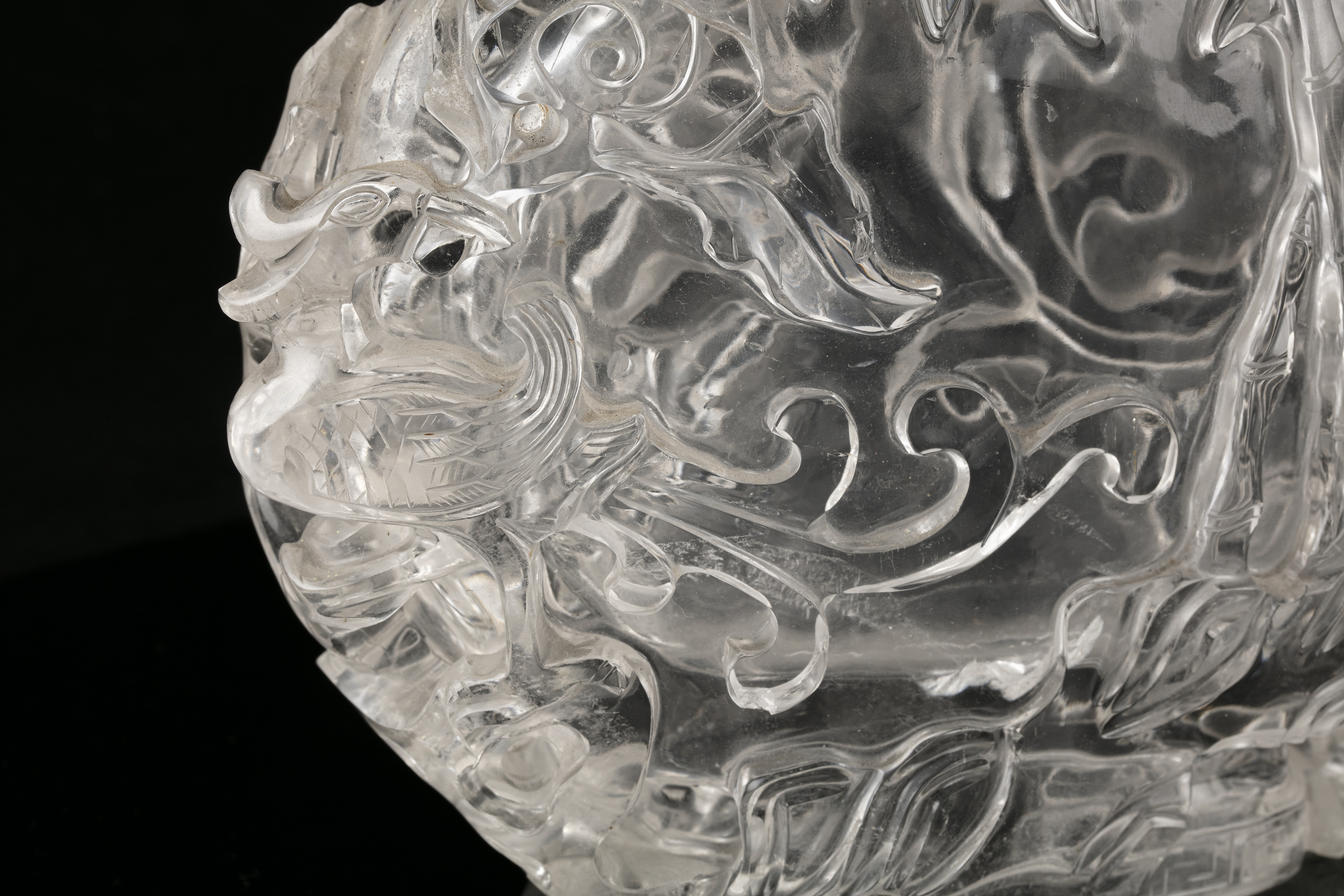 A LARGE ROCK-CRYSTAL LIDDED VASE WITH LOOSE RINGS HANDLES China, Qing Dynasty, 19th century Carved - Image 15 of 42