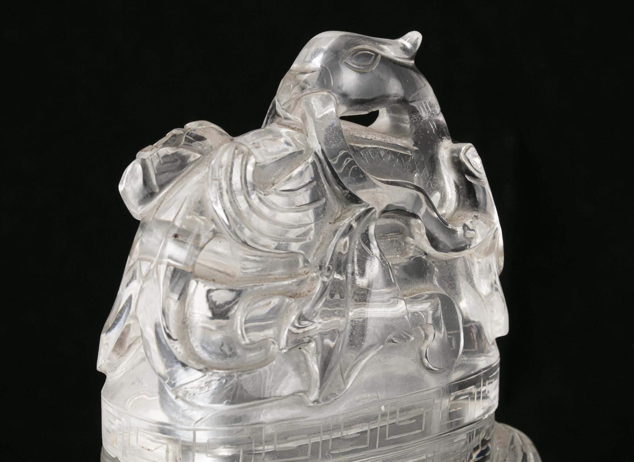 A LARGE ROCK-CRYSTAL LIDDED VASE WITH LOOSE RINGS HANDLES China, Qing Dynasty, 19th century Carved - Image 25 of 42