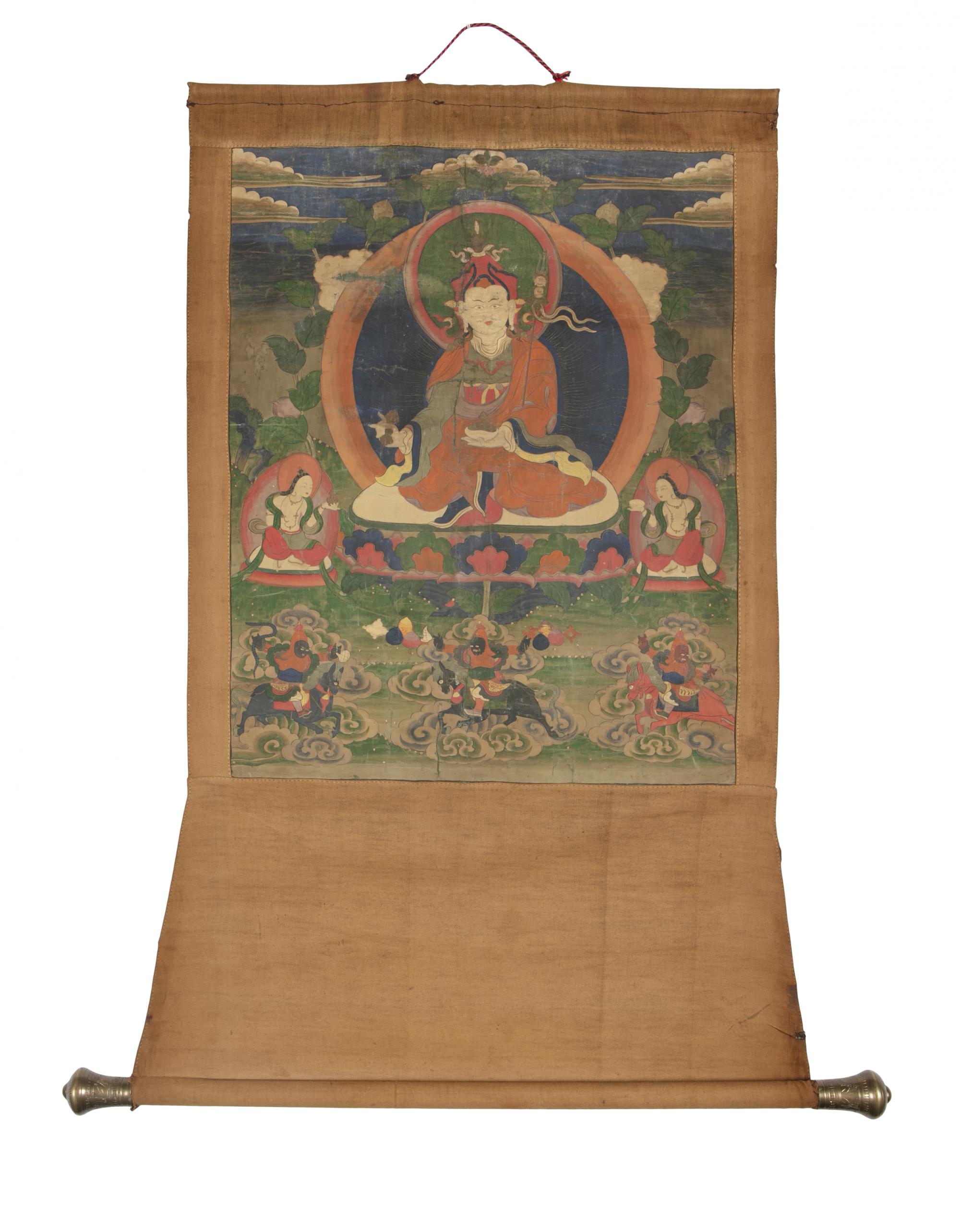 A THANGKA OF PADMASAMBHAVA Tibeto Chinese, 19th century With a fabric mount Dimensions (the sole - Image 3 of 6