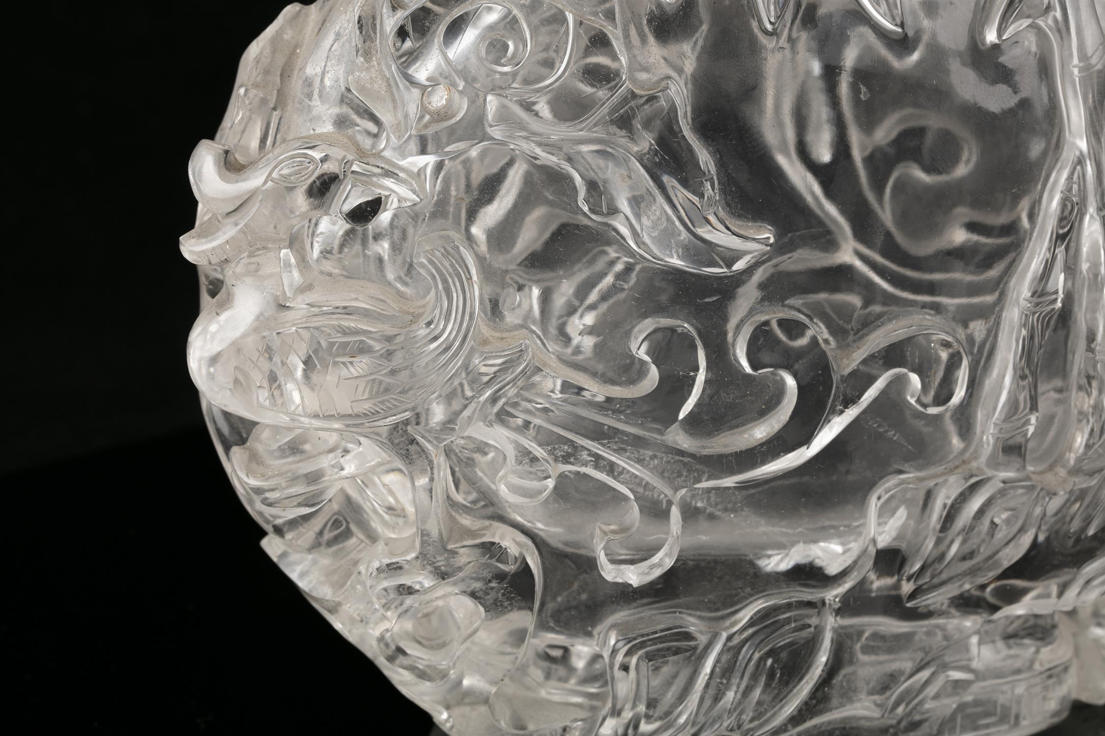 A LARGE ROCK-CRYSTAL LIDDED VASE WITH LOOSE RINGS HANDLES China, Qing Dynasty, 19th century Carved - Image 23 of 42