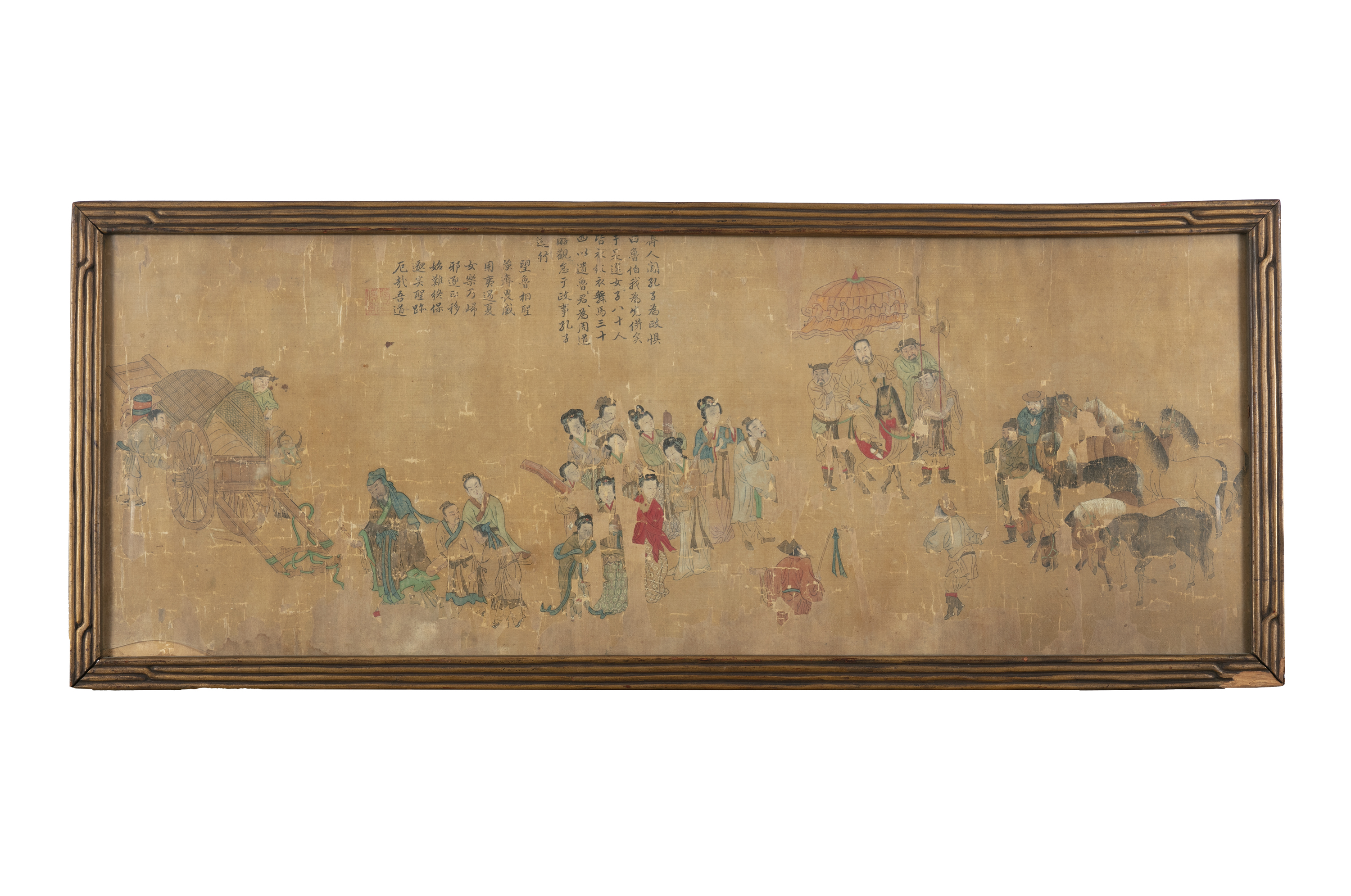 CHINESE SCHOOL, SIGNATURE OF JIE XISI 揭傒斯 (1274-1344) A procession with numerous dignitaries Ink and