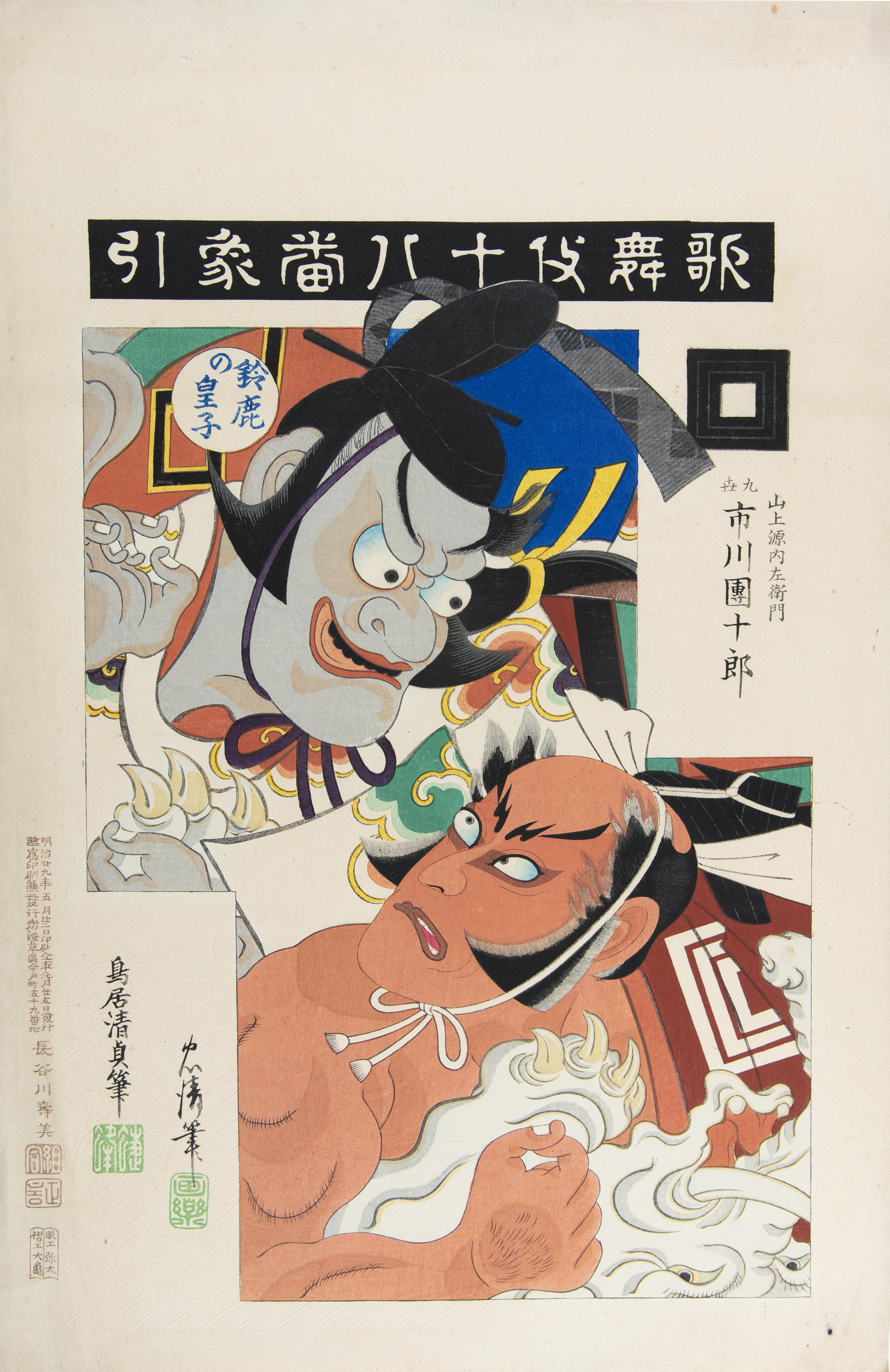 HASEGAWA KANPEI XIV (TADAKIYO) (1847-1929) Actor Ichikawa Danjûrô IX as Yamanoue Gennaizaemon,