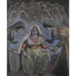 AMMAR FARHAT (1911-1987) The Tunisian bride (la mariée tunisienne) Oil on canvas Signed on the upper