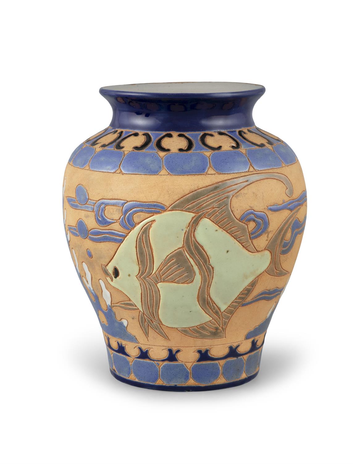 A BIEN HOA STONEWARE 'GOLDFISH OF ABUNDANCE' VASE Vietnam / Indochina, 20th century H: 22,5 cm - Image 2 of 2