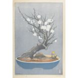 LILIAN MAY MILLER (Tokyo, 1895 - San Francisco, 1943) Japanese Dwarf Plum Tree B Woodblock print /