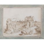 ATTRIBUTED TO GASPARE GABRIELLI (FL.1805-1830) Ruins - Study Ink and sepia, 16 x 21.5cm Inscribed by