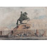 LUCIUS GAHAGAN (1773-1855) The Equestrian Statue of Peter the Great at St. Petersburg Watercolour,