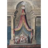 LUCIUS GAHAGAN (1773-1855) Bonaparte's Throne Watercolour, 37 x 26cm Signed and dated 1817;