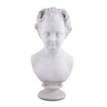 EDWARD A. FOLEY (1814-1874) Portrait Bust of a Young Girl White statuary marble, 50cm high Signed
