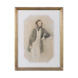 F. WAINWRIGHT Portrait of a Young Gentleman and a Young Lady, Three-Quarter Length A pair,