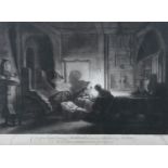 JAMES MCARDELL (1729-1765) AFTER REMBRANDT The Holy Family at Night Mezzotint, 37 x 51.5cm