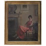 LEO WHELAN RHA (1892-1956) Portrait of Guendolin Wilkinson, Seated in Elegant Interior Oil on