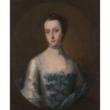 JOHN LEWIS (ENGLISH SCHOOL, FL.1736-1776) Portrait of a Lady in a Blue Silk Dress Oil on canvas,