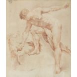 ITALIAN SCHOOL (18TH CENTURY) Male Nude with Goat Red chalk, 47 x 39cm