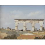 Martin Mooney (b.1960) Aqueduct in the Campagna Oil on board, 17 x 22.5cm (6¾ x 8¾'') Signed with