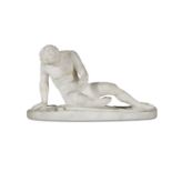AFTER THE ANTIQUE The Dying Gaul White statuary marble, 12 x 27 x 15cm high