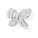 THE PRIVATE PROPERTY OF A NOBLE ITALIAN LADY AN IMPORTANT DIAMOND BOW BROOCH, BY BULGARI,